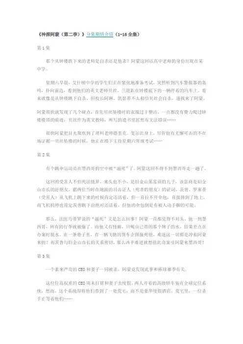神探阿蒙第二季