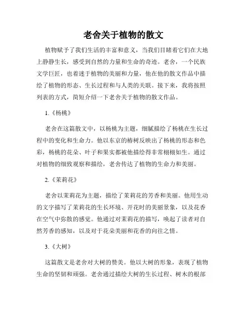 老舍关于植物的散文