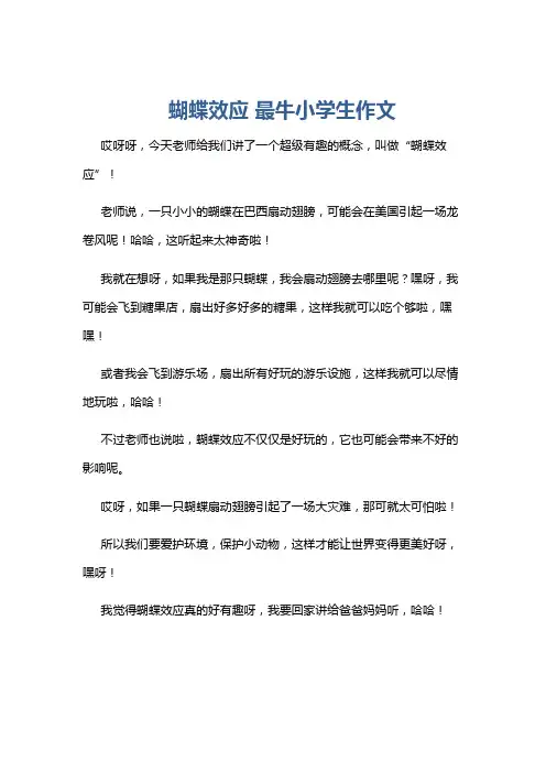 蝴蝶效应 最牛小学生作文