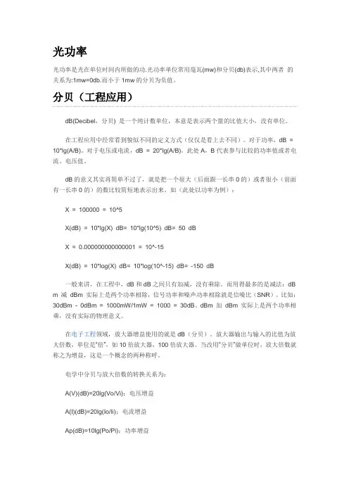 光功率  dB