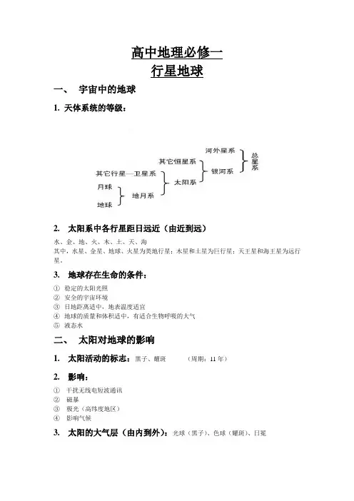 高中地理必修一  行星地球