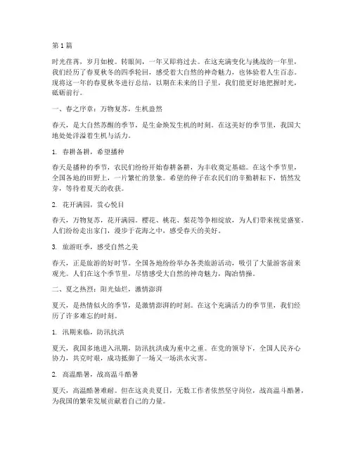 年度总结春夏秋冬(3篇)