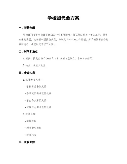 学校团代会方案