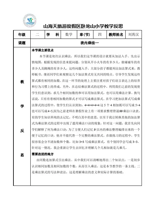 (完整版)教学反思模板表格
