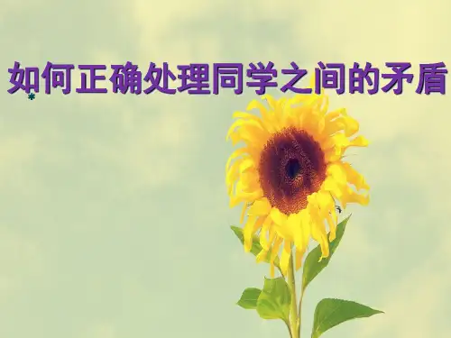 化解矛盾主题班会课件ppt