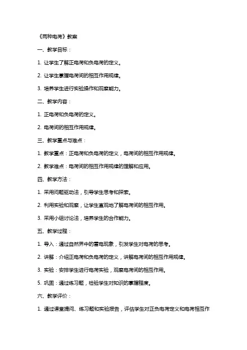 《两种电荷》教案
