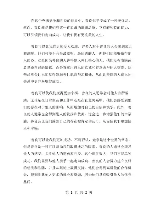 作文善良的魅力范文