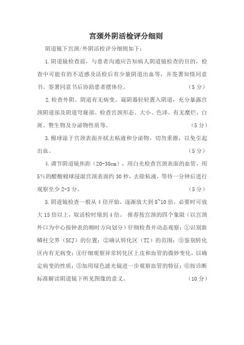 宫颈外阴活检评分细则