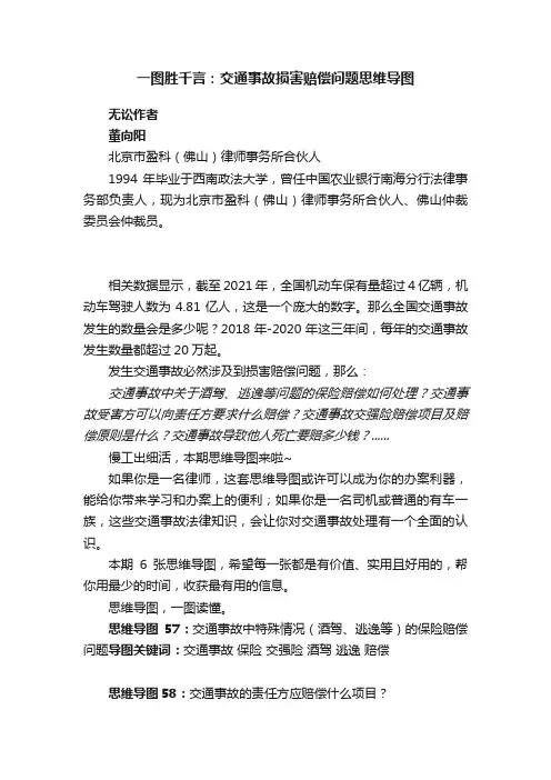 一图胜千言：交通事故损害赔偿问题思维导图