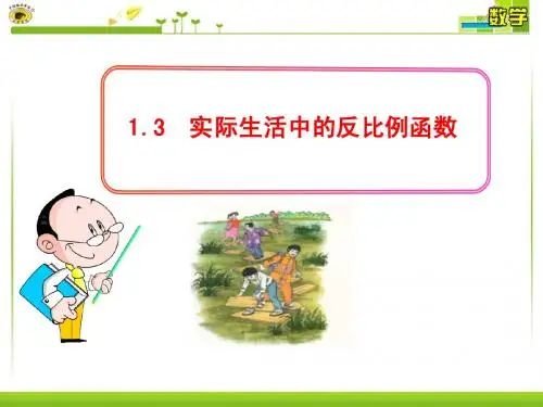 1.3  实际生活中的反比例函数湘教版九年级下册
