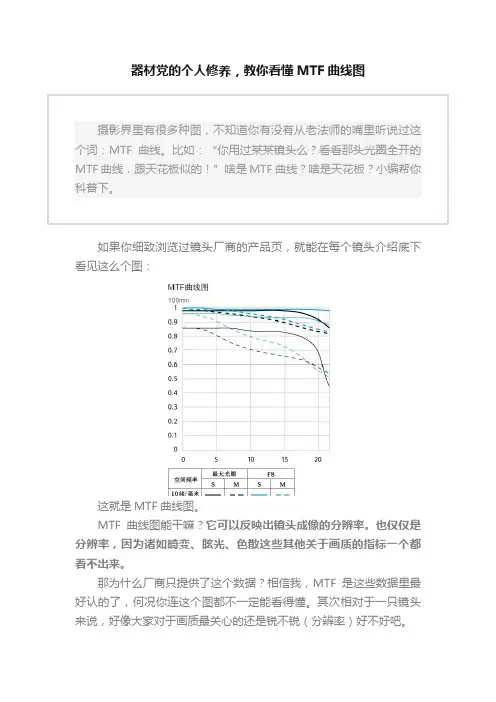 器材党的个人修养，教你看懂MTF曲线图