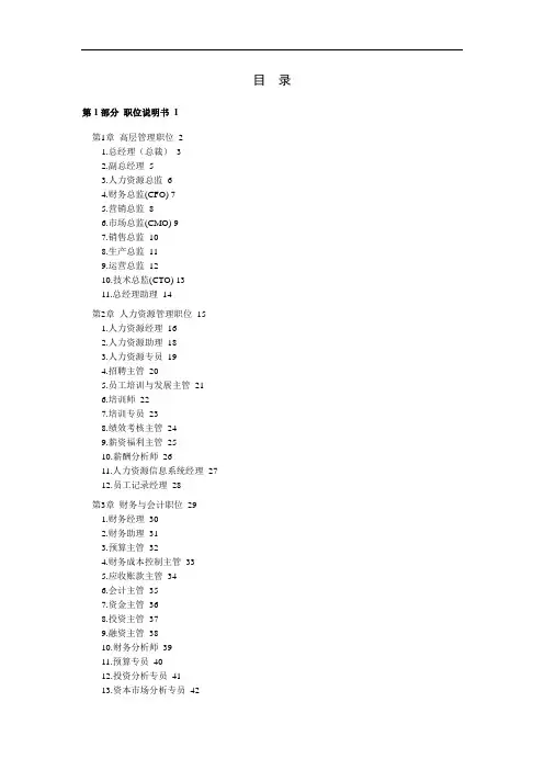 PZGLI007-品质管理-各职位岗位说明书完整版