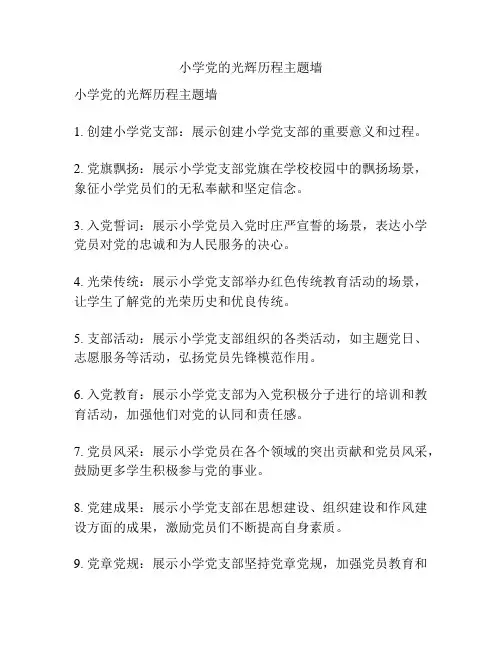 小学党的光辉历程主题墙