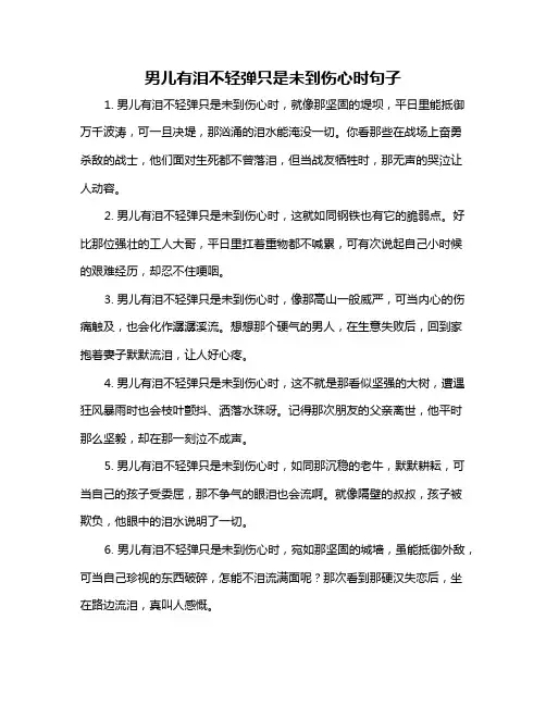 男儿有泪不轻弹只是未到伤心时句子