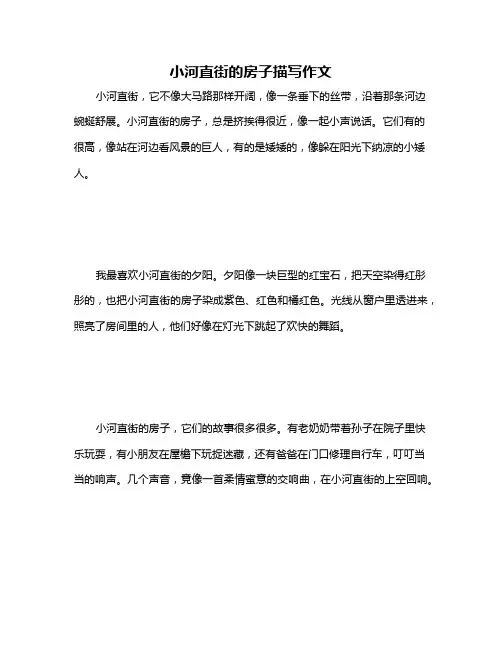小河直街的房子描写作文