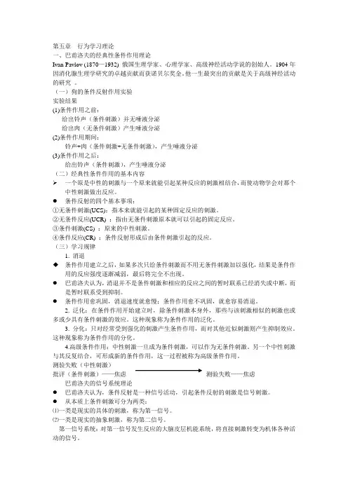 第五章  行为学习理论