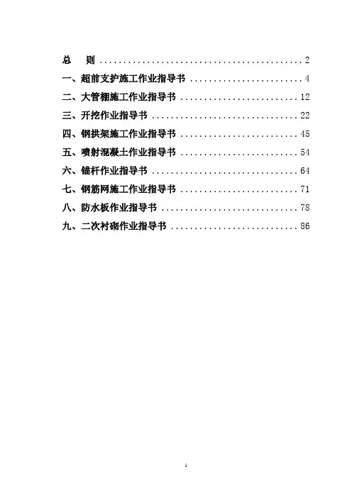 隧道作业指导书