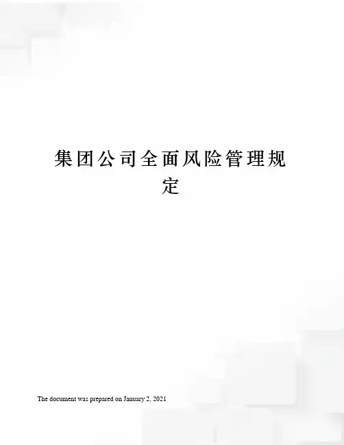 集团公司全面风险管理规定