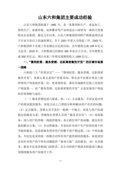 山东六和集团主要成功经验