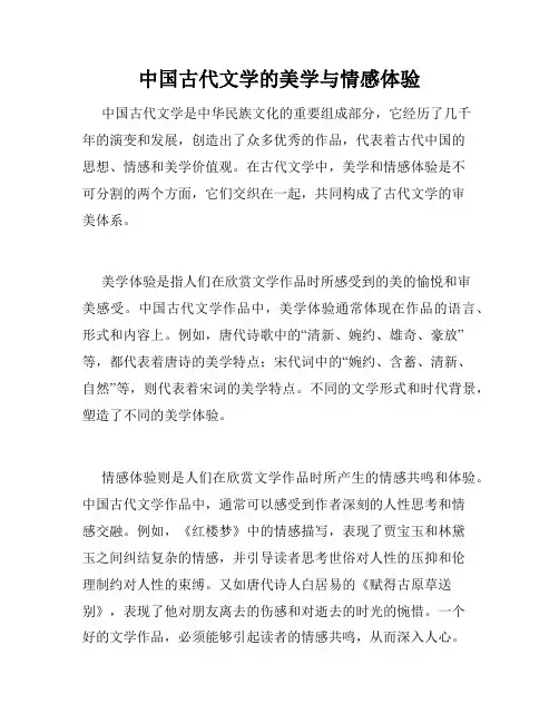 中国古代文学的美学与情感体验