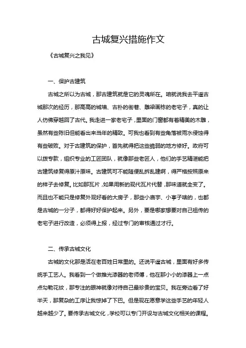 古城复兴措施作文
