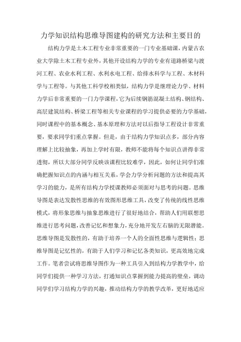 力学知识结构思维导图建构的研究方法和主要目的