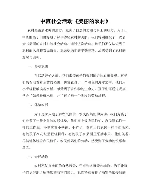 中班社会活动《美丽的农村》