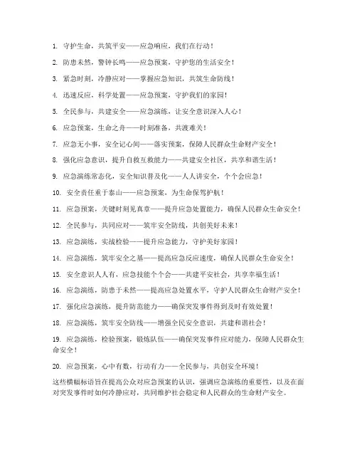 应急预案横幅标语