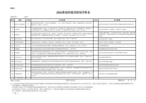 高标准农田建设情况评价表