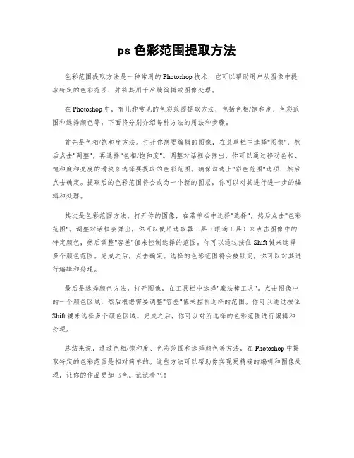 ps色彩范围提取方法