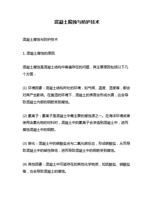 混凝土腐蚀与防护技术