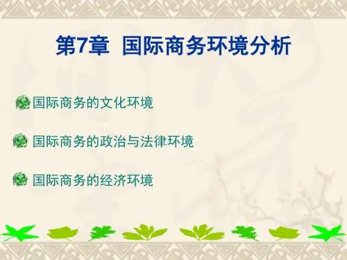 第7章  国际商务环境分析
