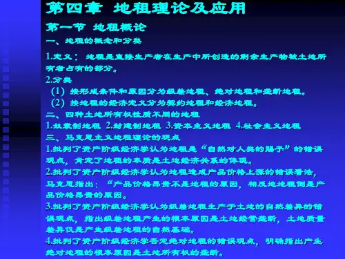 第四章  地租理论及应用(土地经济学-华中农业大学,梅昀)