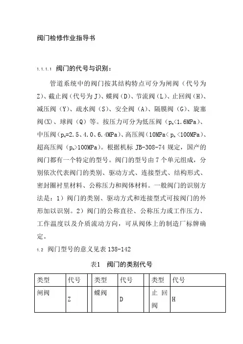 阀门检修作业指导书