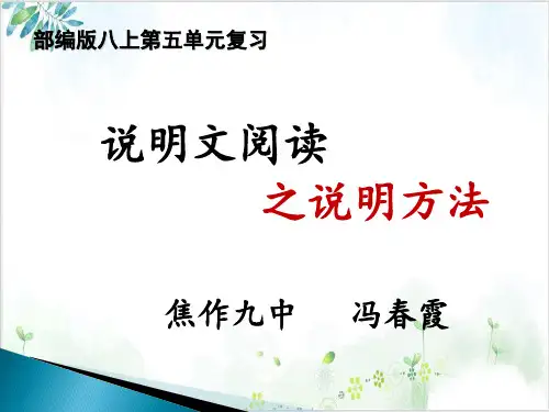 年中考专题复习《说明文阅读之说明方法》PPT精品课件