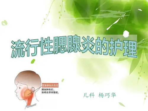 流行性腮腺炎的护理PPT课件