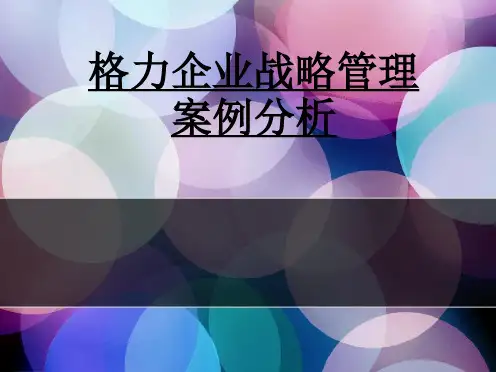 格力企业战略管理分析