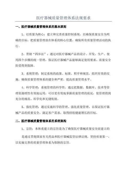 医疗器械质量管理体系法规要求