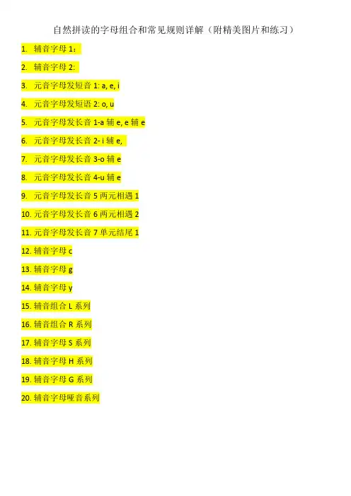 自然拼读的字母组合和常见规则详解(附精美图片和练习)