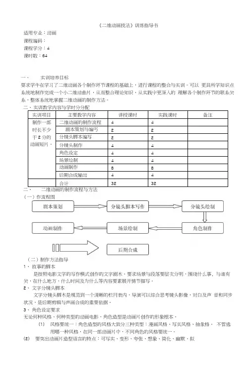 二维动画技法训练指导书(完整).doc