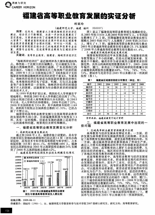 福建省高等职业教育发展的实证分析