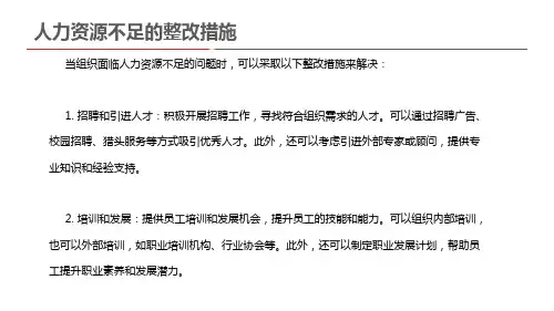人力资源不足的整改措施