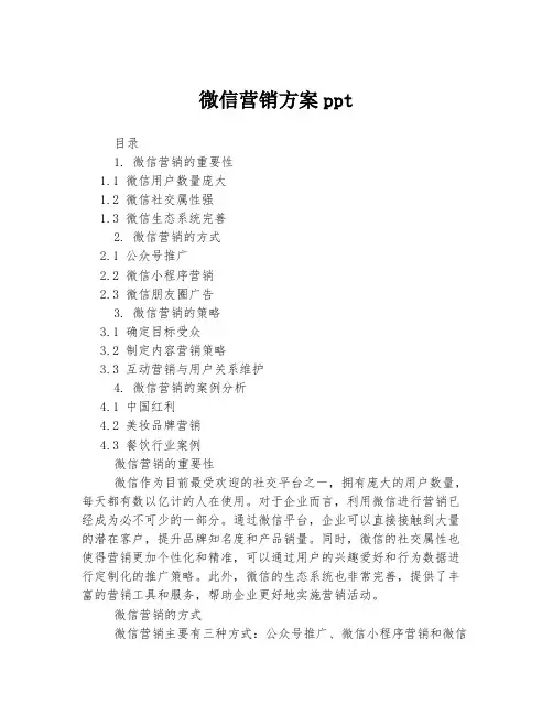 微信营销方案ppt