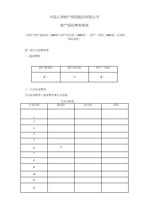 05.财产保险及其附加险费率规章