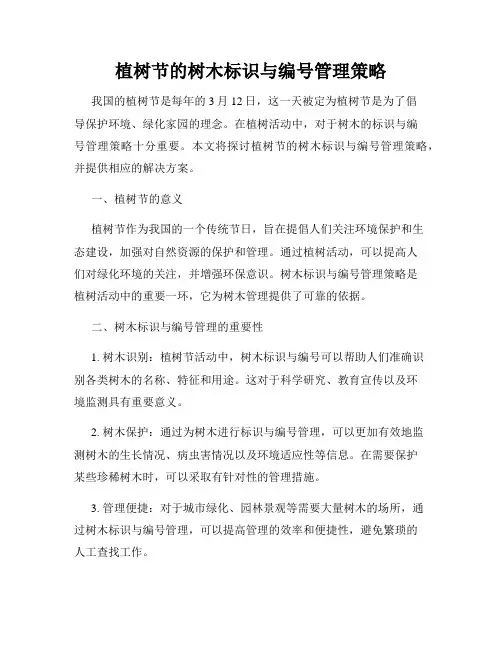 植树节的树木标识与编号管理策略