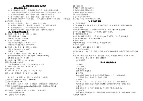 小学六年级数学总复习知识点归纳