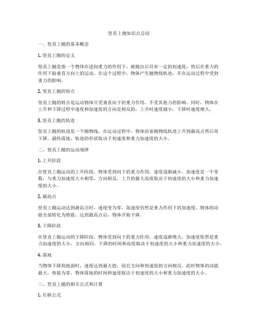 竖直上抛知识点总结