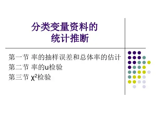 医学统计学-分类变量资料的统计推断