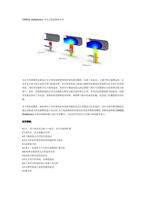 COMSOL Multiphysics 多孔介质流模块介绍