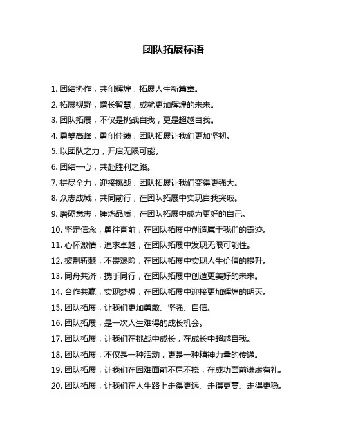 团队拓展标语